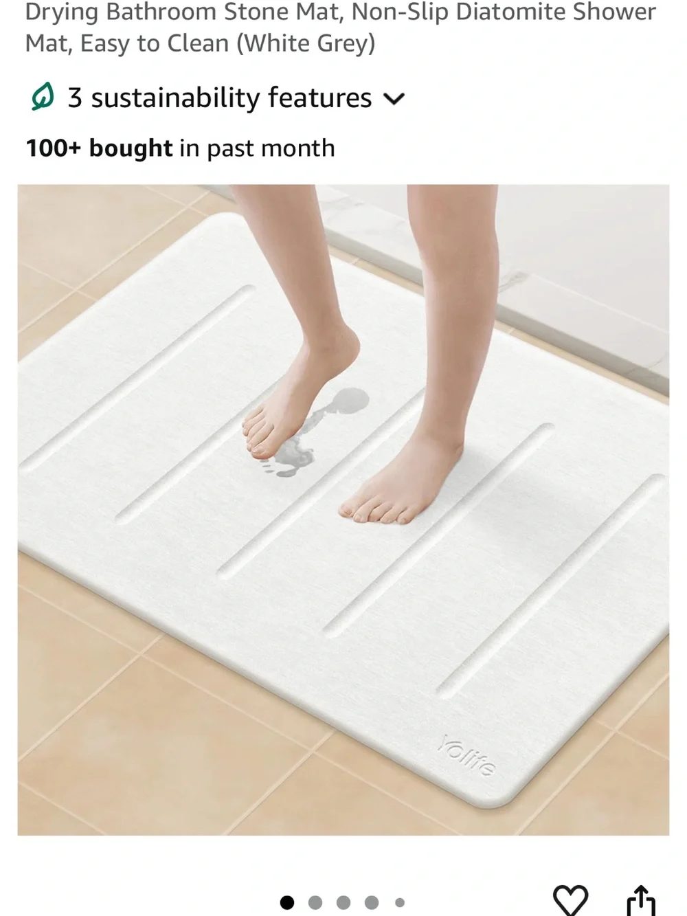 Yolife Diatomaceous Earth Stone Quick Dry Bath Mat 20x32 Pet food tray